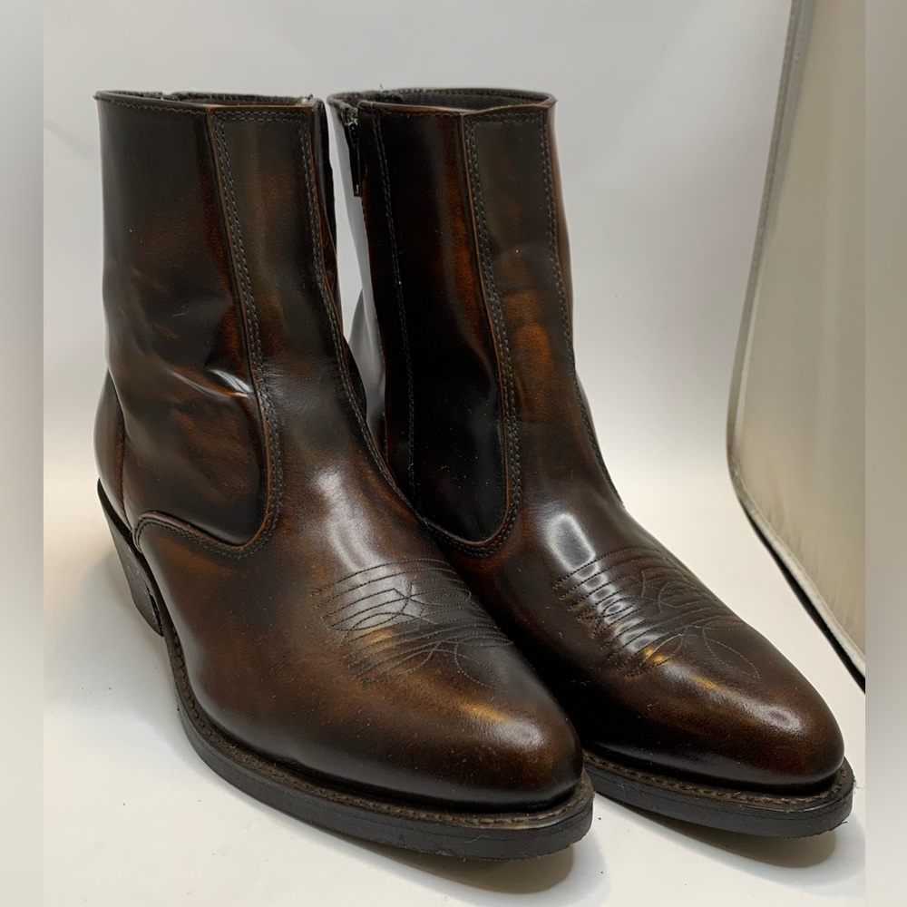Laredo Men’s Leather Short Zipper Boots sz 11 E Wide